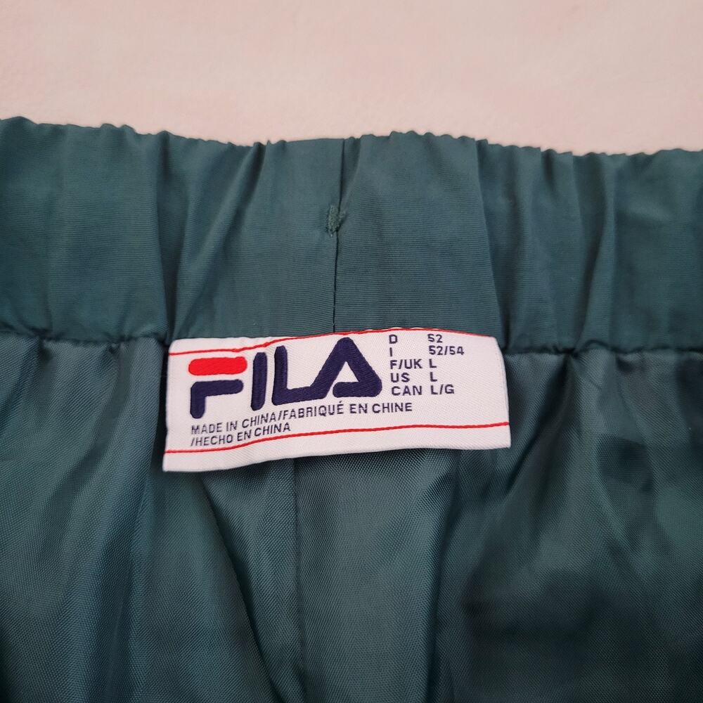 Vintage Fila Track Pants Mens L Teal Expedition Nylon Joggers Retro - Picture 6 of 12